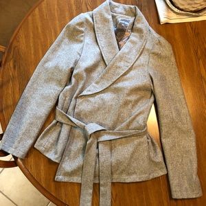Blazer coat with tie